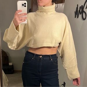 Cropped turtleneck sweater